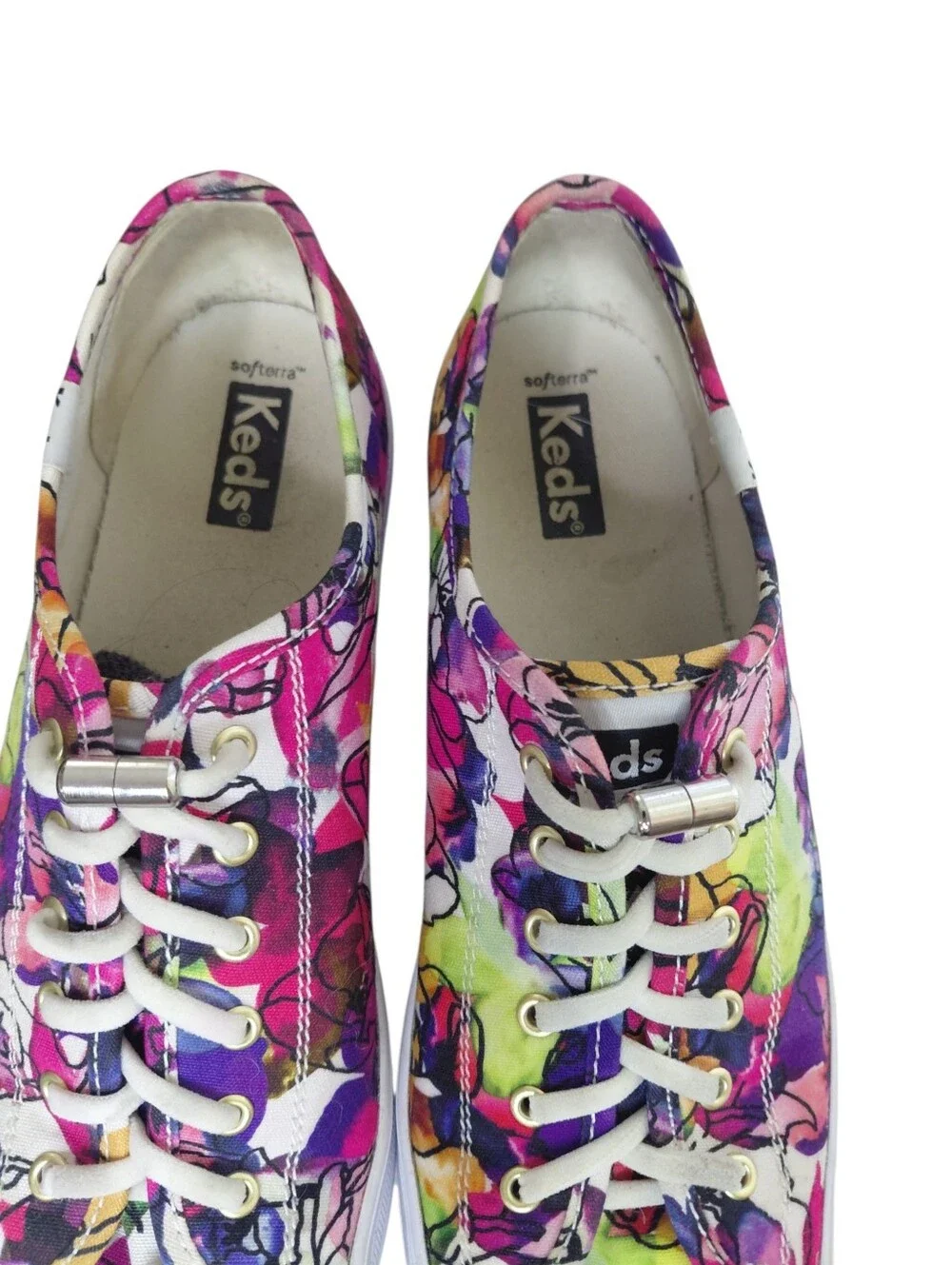 Keds Triple Up Floral Watercolor Platform Sneakers Women's Size 8 Lace Up Shoes
